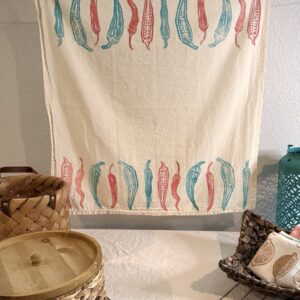 Spicy Hot Peppers / Coral & Turquoise